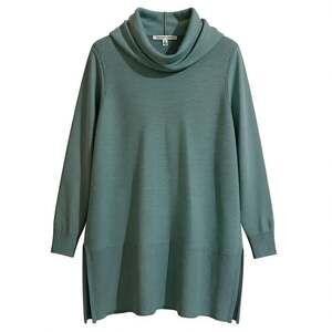 Adrienne Vittadini Cowl Neck Ribbed Long Sleeve Sweater XL Mint Green